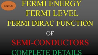 Lec 20 Fermi EnergyFermi Level amp Fermi Dirac Function of Semiconductors  EDC  R K Classes  Hindi [upl. by Soracco109]