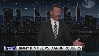 Jimmy Kimmel lashes back at Aaron Rodgers over QBs comments about Epstein List [upl. by Roberts]