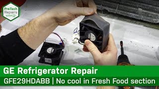 GE Hotpoint amp RCA Refrigerator FF Evap Fan Motor  No cool in Fresh Food section [upl. by Lramaj524]