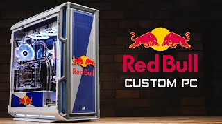 CUSTOM Red Bull theme AORUS WATER COOLED GAMING PC for Iamfallfromgrace Z790 i9 13900K RTX 4090 EKWB [upl. by Masera]