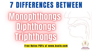 7 Major Differences Between Monophthongs Diphthongs and Triphthongs  Easy Lecture for Beginners [upl. by Seumas]