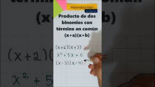 producto de dos binomios con termino en común matemática fácil matematicas parati [upl. by Timmie]