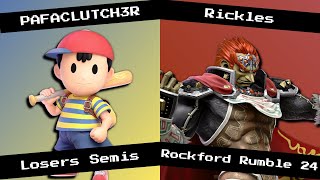 Losers Semis  PAFACLUTCH3R Ness vs Rickles Ganondorf Rockford Rumble 24 [upl. by Asimaj]