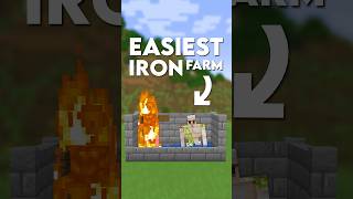 Minecraft Easiest IRON Farm Iron Farm Tutorial  Shorts [upl. by Ynttirb473]