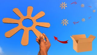 how to make cardboard boomerang 🪃  ninja star boomerang  returnable plane  cardboard toy [upl. by Emili]