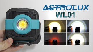 ASTROLUX WL01  1000 lumens work or camping light  TypeC charging amp 9000mAh USB power bank output [upl. by Nraa]