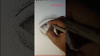 Eye drawing with stippling art  stippling art  dot art  creative drawing shorts [upl. by Aisylla]