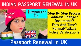 How To Renew Indian Passport In UK  Indian Passport Renewal In UK  Step By Step Process [upl. by Yvehc]