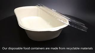 disposable plastic containerBagasse food containerbiodegradable containerGoodChina maker [upl. by Adnirak]