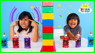 Twin Telepathy Slime Challenge Ryan vs Mommy [upl. by Other552]