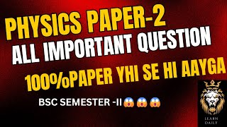 physics paper 2bsc semester 2024bsc 1year physics paper mgsuniversity collage examphysics [upl. by Chadabe636]