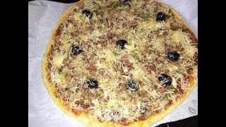 بيتزا هت بعجين رائع بدون دلك و حشوة لذيذة Recette de pizza facile [upl. by Berger]