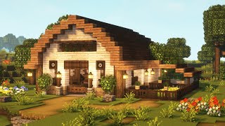 Minecraft 🐎 Aesthetic Stable Tutorial  Cottagecore  Mizunos 16 Craft Resource Pack [upl. by Loar32]