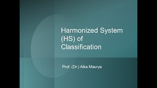 Harmonized System system of classification HS Codes [upl. by Dotson80]