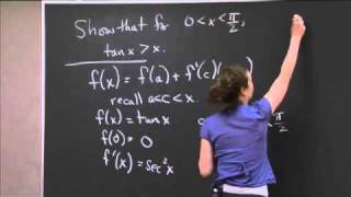 Mean Value Theorem  MIT 1801SC Single Variable Calculus Fall 2010 [upl. by Fira]