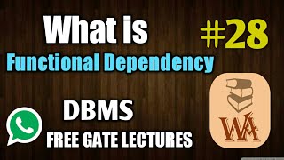 functional dependency in dbms with example  functional dependency in hindi  DBMS lectures  28 [upl. by Aihsyt]