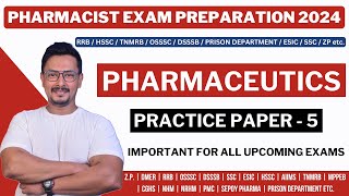 PHARMACEUTICS  PHARMACIST EXAM PREPARATION  RRB  HSSC  MPPEB  TNMRB  PRISON DEPARTMENT  SSC [upl. by Lauryn]