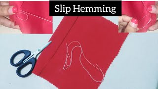 Slip HemmingSlip StitchSewing tutorialHand Stitch [upl. by Araek]