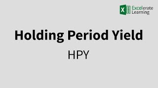 How To Calculate Holding Period Yield HPY in Excel  Template [upl. by Odrautse]