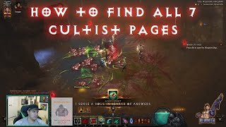 The Darkening of Tristram  How To Find All 7 Cultist Pages [upl. by Docilu885]