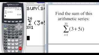 122 How to Find the Sum of an Arithmetic Sequence on the TI84 [upl. by Rikahs]