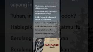 Lirik Lagu MatiMatian  Mahalini shorts [upl. by Aihsatsan]