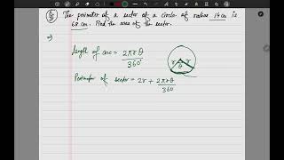 The perimeter of a sector of a circle of radius 14 cm is 68 cm Find the area of the sector [upl. by Ahsikel]