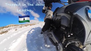 Lesotho GS Adventure trapped in snow [upl. by Lezlie271]