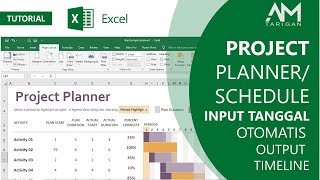 Membuat Project Planner  Schedule dengan Excel  Input tanggal otomatis outputnya timeline [upl. by Anigue]