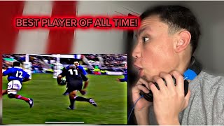 AMERICAN REACTS To JONAH LOMU HIGHLIGHTS BEST RUGBY PLAYER IN THE WORLD [upl. by Acirederf]