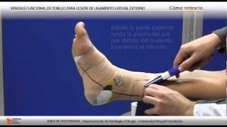 CÓMO RETIRAR el vendaje funcional de tobillo para lesión de ligamento lateral externo [upl. by Yerfoeg]