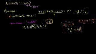 Average or Central Tendency Arithmetic Mean Median and Mode [upl. by Idona865]