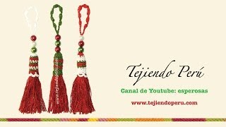 Borlas de navidad tejidas a crochet Christmas tassel [upl. by Naihtsirc78]