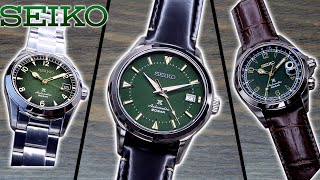 Seiko Alpinist SPB245 Compared to SPB121 and SPB155 Green Alpinists [upl. by Seymour]