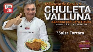 Como hacer una quotCHULETA DE CERDO APANADA  Milanesa de cerdo [upl. by Annaitsirhc59]