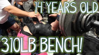 14 YEAR OLD GIRL BENCH PRESSES 310LBS 140KG [upl. by Huntington]