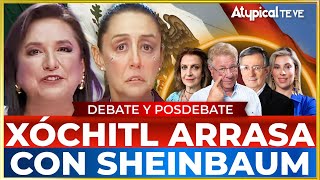 PRIMER DEBATE PRESIDENCIAL 2024 en MÉXICO XÓCHITL GÁLVEZ APLASTA a SHEINBAUM y MÁYNEZ ATYPICAL TE VE [upl. by Gainor]