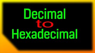 Decimal to hexadecimal with decimal point  Digital number system [upl. by Ylrebmik]