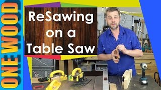 Resawing on a table saw tips with a Microjig GrrRipper Woodworking safety [upl. by Cattan]