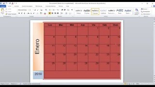 Como hacer un calendario en Word 2010 [upl. by Aelak]