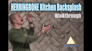 Herringbone Kitchen Backsplash in MARBLE Walkthrough [upl. by Eniamrehs]