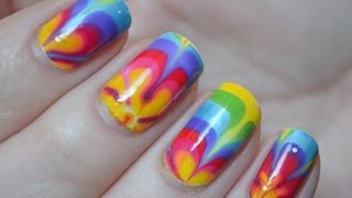 FlowerPower Lente Water Marble Tutorial  nailsbyLauranl [upl. by Meador287]