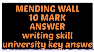 mending wall summery explaination in kannada 10 marks important question answer NEP important [upl. by Ahsia]