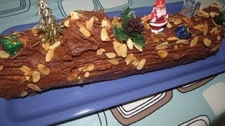 recette de la bûche marrons  chocolat  amandes [upl. by Kingsbury]