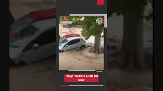 Heavy floods in Alcalá del Júcar Spain [upl. by Toile]