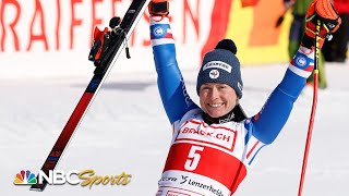 Worley holds off Shiffrin and Hector for Lenzerheide GS title  NBC Sports [upl. by Sprague]