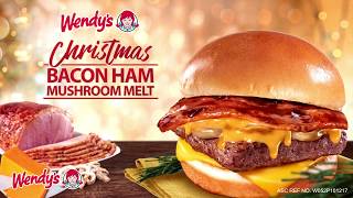 Wendys Christmas Bacon Ham Mushroom Melt [upl. by Noed]