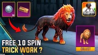 Bgmi Lion Companion 10 Time Free Spin Trick Work [upl. by Asen459]