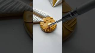 Golden snitch cookie🧹recipes and supplies linked in my bio cookiedecorating oddlysatisfying asmr [upl. by Clance438]