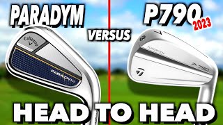 NEW Taylormade P790 irons V Callaway Paradym irons  head to head 2023 [upl. by Rory679]